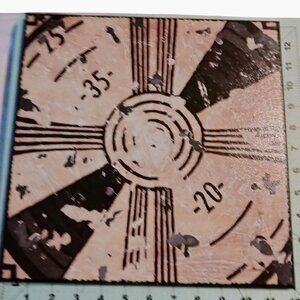 Vintage TV Test Pattern Wall Art Plaque Retro Television Brown Black 12X12